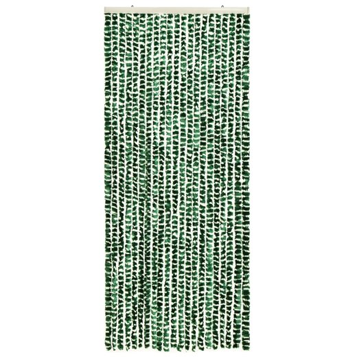 Insektenschutz-Vorhang Grn und Wei 56x185 cm Chenille