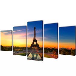 Bilder Dekoration Set Eiffelturm 200 x 100 cm