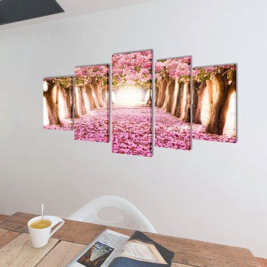 Bilder Dekoration Set Kirschblte 100 x 50 cm