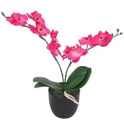 Knstliche Orchidee mit Topf 30 cm Rot
