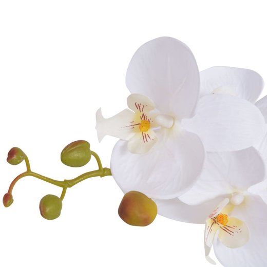 Knstliche Orchidee mit Topf 65 cm Wei