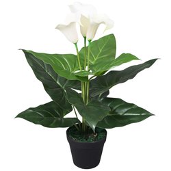 Knstliche Calla-Lilie mit Topf 45 cm Wei