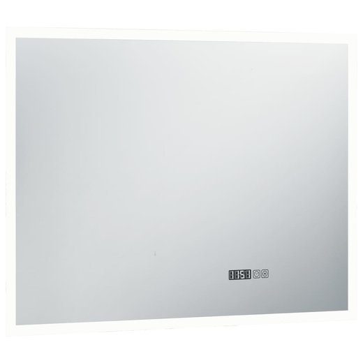 LED-Badspiegel mit Touch-Sensor und Zeitanzeige 8060 cm