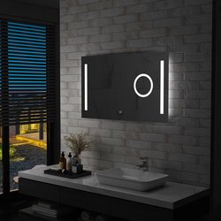 Badezimmer-Wandspiegel mit LED und Touch-Sensor 100 x 60 cm