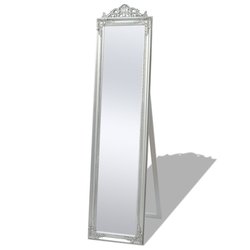 Standspiegel im Barock-Stil 160x40 cm Silber