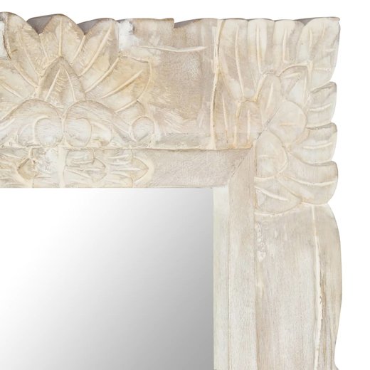 Spiegel Wei 80x50 cm Mango Massivholz