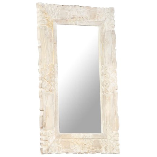 Spiegel Wei 80x50 cm Mango Massivholz
