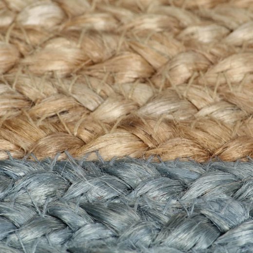 Teppich Handgefertigt Jute mit Olivgrnem Rand 150 cm