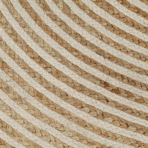Teppich Handgefertigt Jute mit Spiralen-Design Wei 90 cm