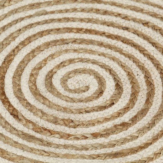 Teppich Handgefertigt Jute mit Spiralen-Design Wei 120 cm