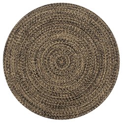 Teppich Handgefertigt Jute Schwarz und Natur 120 cm