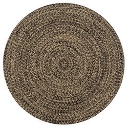 Teppich Handgefertigt Jute Schwarz und Natur 150 cm