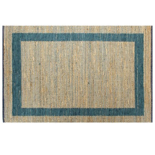 Teppich Handgefertigt Jute Blau 160x230 cm