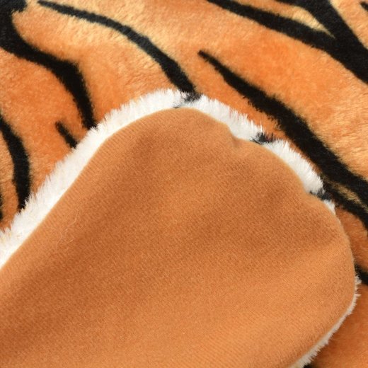 Tigerfell Teppich Plsch 144 cm Braun