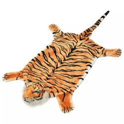 Tigerfell Teppich Plsch 144 cm Braun