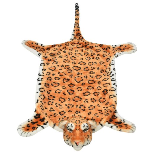 Plsch Leopardenfell Teppich 139 cm Braun