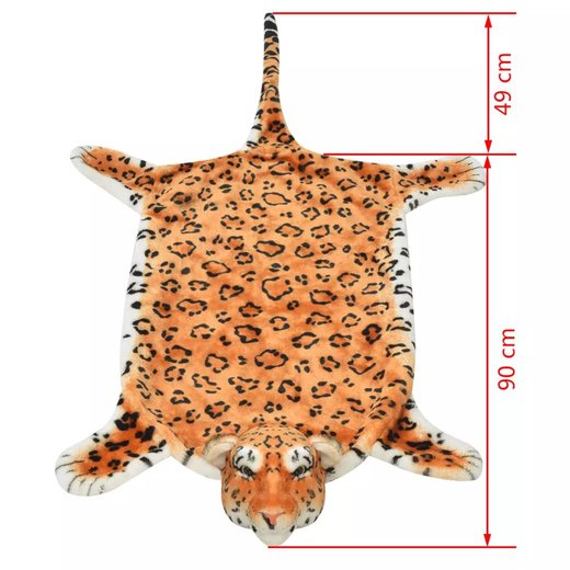 Plsch Leopardenfell Teppich 139 cm Braun