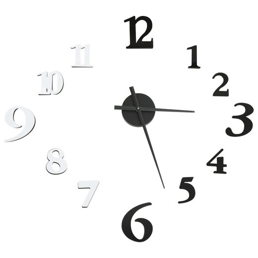 3D-Wanduhr Modernes Design Schwarz und Wei 100 cm XXL