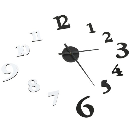 3D-Wanduhr Modernes Design Schwarz und Wei 100 cm XXL