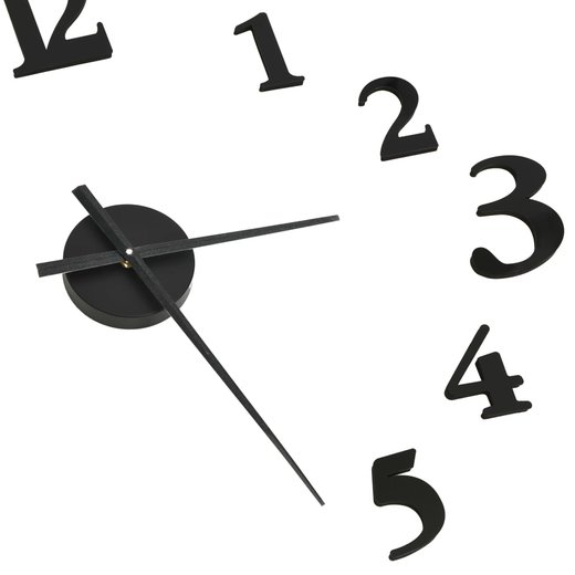 3D-Wanduhr Modernes Design Schwarz und Wei 100 cm XXL