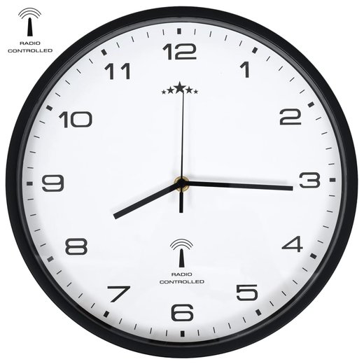Funkwanduhr Quarzwerk 31 cm Wei & Schwarz
