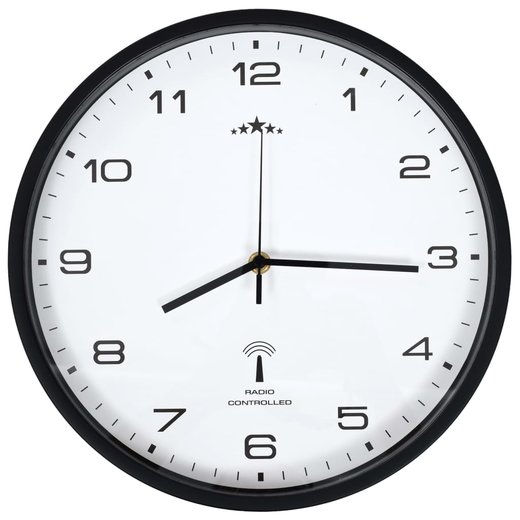 Funkwanduhr Quarzwerk 31 cm Wei & Schwarz