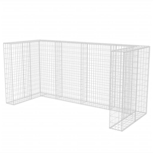 Gabionen-Mlltonnenverkleidung fr 3 Tonnen Stahl 250x100x120cm