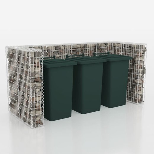 Gabionen-Mlltonnenverkleidung fr 3 Tonnen Stahl 250x100x120cm