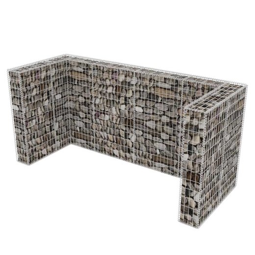 Gabionen-Mlltonnenverkleidung fr 3 Tonnen Stahl 250x100x120cm