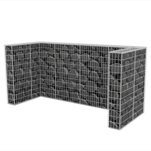 Gabionen-Mlltonnenverkleidung fr 3 Tonnen Stahl 250x100x120cm