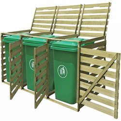 Mülltonnenbox für 3 Tonnen 240 L Imprägniertes Holz