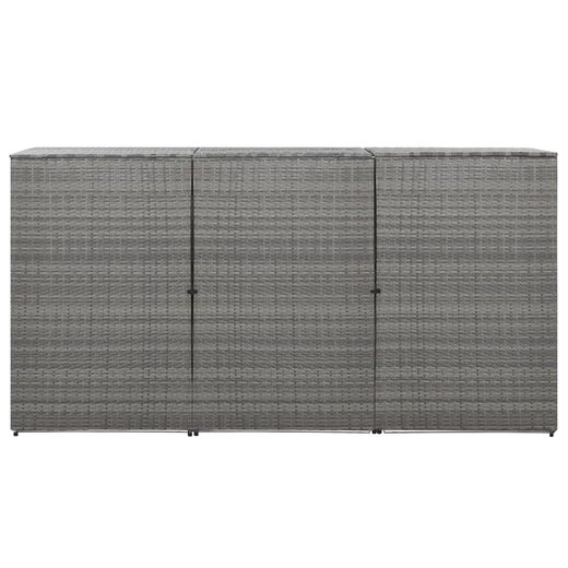 Mlltonnenbox fr 3 Tonnen Anthrazit 229x78x120 cm Poly Rattan