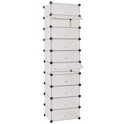 Schuh-Organizer Zusammenklappbar mit 10 Fchern Wei