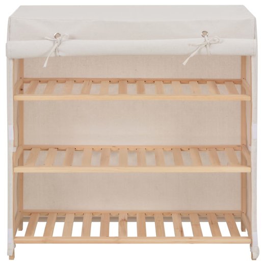 Schuhschrank mit Abdeckung Wei 79 x 40 x 80 cm Stoff