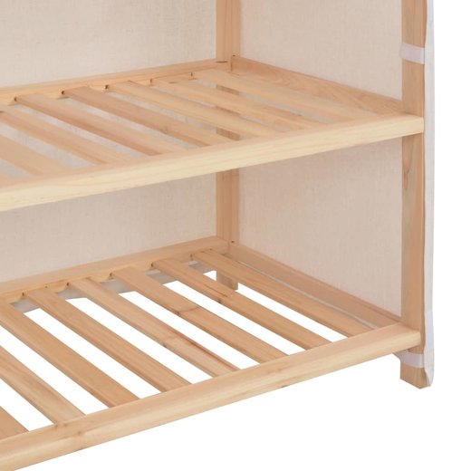 Schuhschrank mit Abdeckung Wei 79 x 40 x 80 cm Stoff