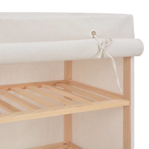 Schuhschrank mit Abdeckung Wei 79 x 40 x 80 cm Stoff