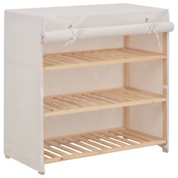 Schuhschrank mit Abdeckung Wei 79 x 40 x 80 cm Stoff