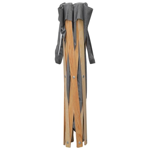 Faltbarer Wschekorb Grau Holz und Stoff