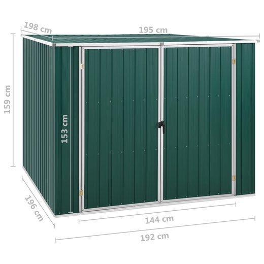 Gertehaus Grn 195x198x159 cm Verzinkter Stahl