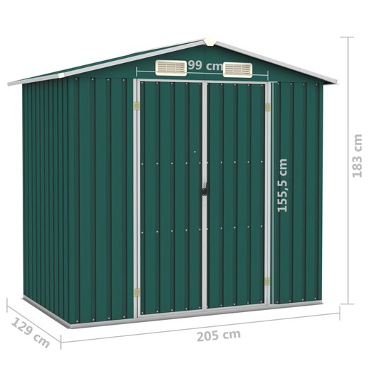 Gertehaus Grn 205x129x183 cm Verzinkter Stahl