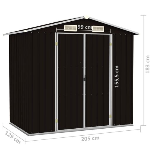 Gertehaus Braun 205x129x183 cm Verzinkter Stahl