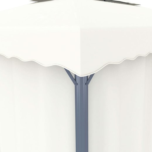 Pavillon mit Vorhang 4x3 m Cremewei Aluminium