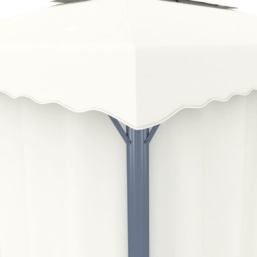 Pavillon mit Vorhang 3x3 m Cremewei Aluminium
