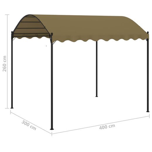 Pavillon 4x3x2,6 m Taupe 180 g/m