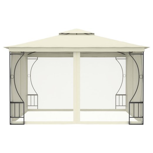 Pavillon mit Vorhngen 300x300x265 cm Creme
