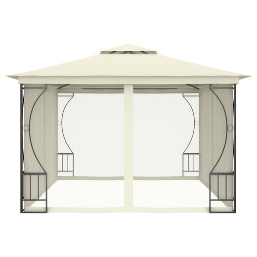Pavillon mit Vorhngen 300x400x265 cm Creme
