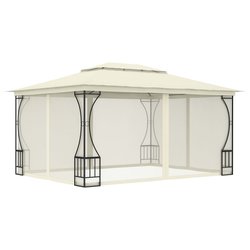 Pavillon mit Vorhngen 300x400x265 cm Creme