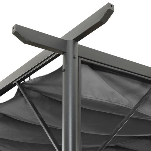 Pergola mit Ausziehbarem Dach Anthrazit 3x3 m Stahl 180 g/m