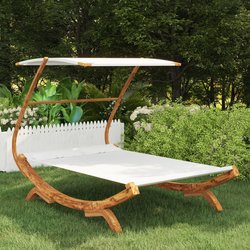 Hngematte mit Dach 165x198x140 cm Fichte Massivholz Creme