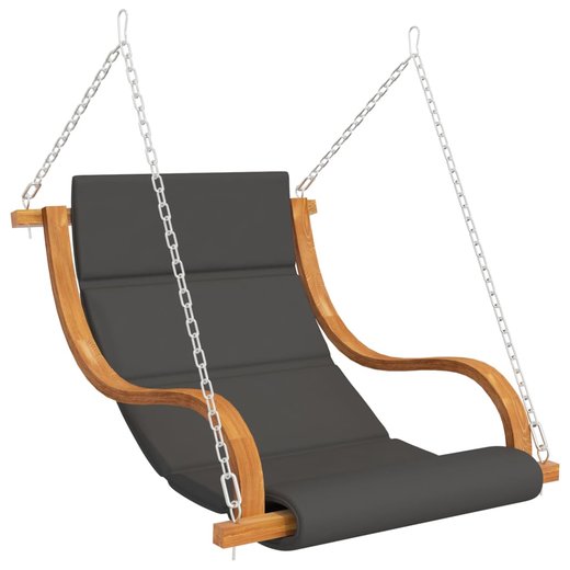Hngelstuhl mit Kissen Fichte Massivholz mit Teak-Finish